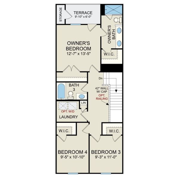 2D floor plan layout of this home in Forestville Towns, Wake Forest, NC (Image 4).