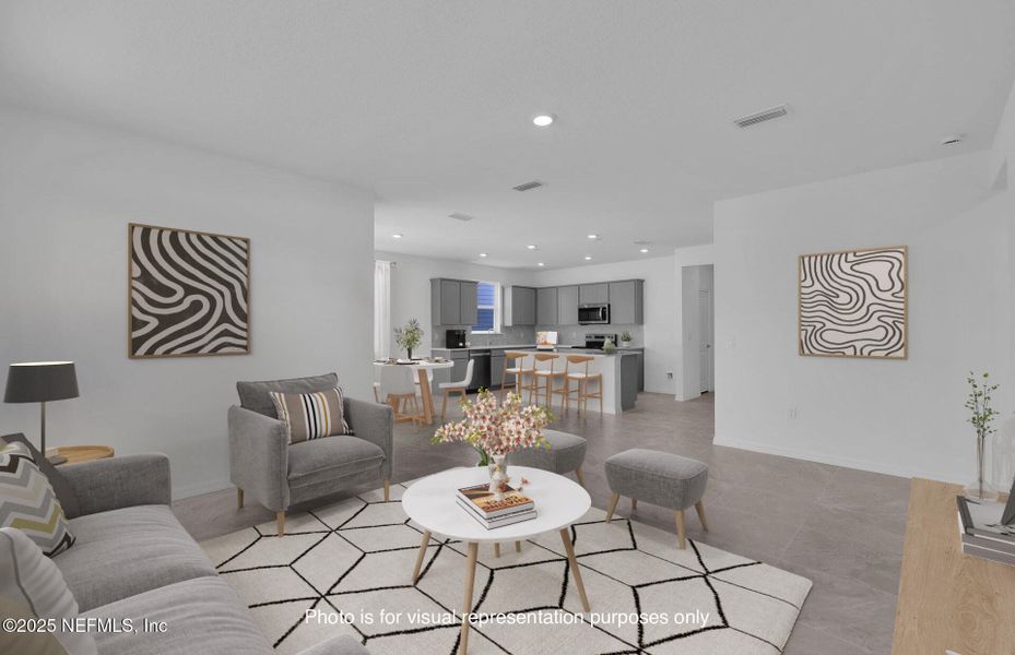 Furnished interior view inside a new home in Hyland Trail, Green Cove Springs (Image 9). Furnished interior view inside a new home in Hyland Trail, Green Cove Springs (Image 9).