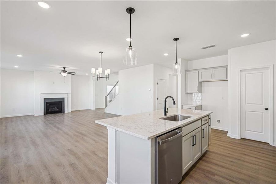 Furnished interior view inside a new home in Eastlyn Crossing - Single Family, Flowery Branch (Image 10). Furnished interior view inside a new home in Eastlyn Crossing - Single Family, Flowery Branch (Image 10).