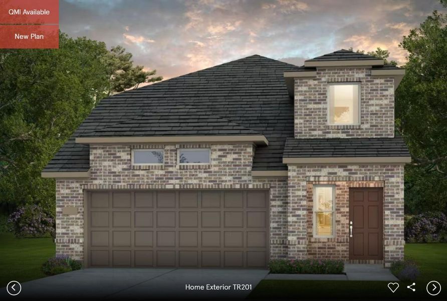 Front exterior- Centex - Gustine, Elevation TR201 rendering