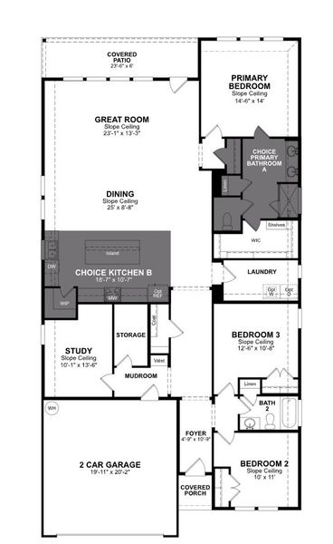 2D floor plan layout of this home in Morgan Meadows, San Antonio, TX (Image 2).