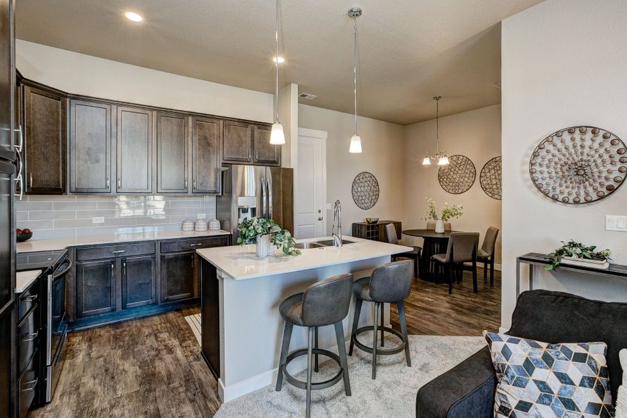 Representative furnished interior of a home built from the The Eldorado by Landmark Homes in The Lakes at Centerra, Loveland (Image 6). Representative furnished interior of a home built from the The Eldorado by Landmark Homes in The Lakes at Centerra, Loveland (Image 6).