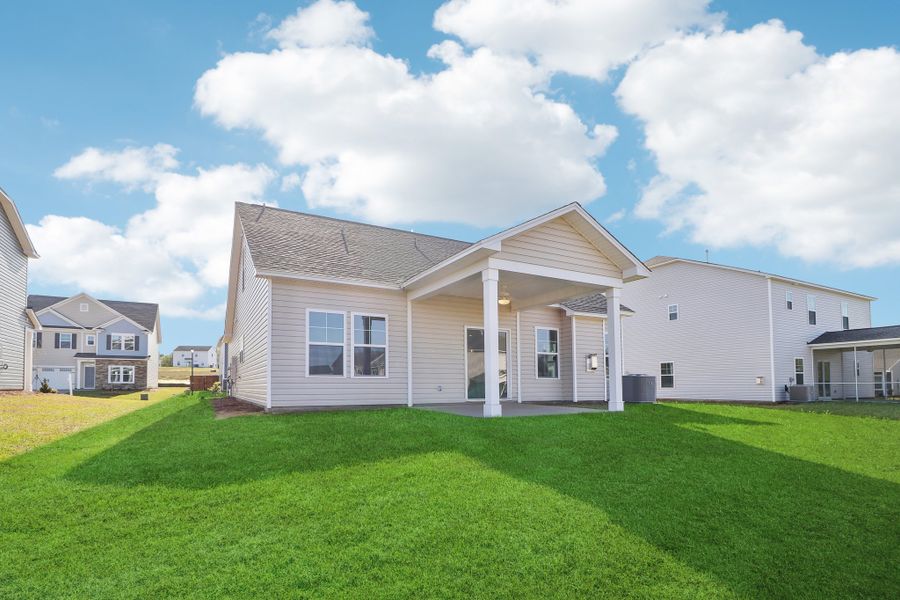 Representative exterior photo of a completed home built from the Buck Island II by Great Southern Homes in Providence Station at Trolley Run, Aiken, SC (Image 35).
