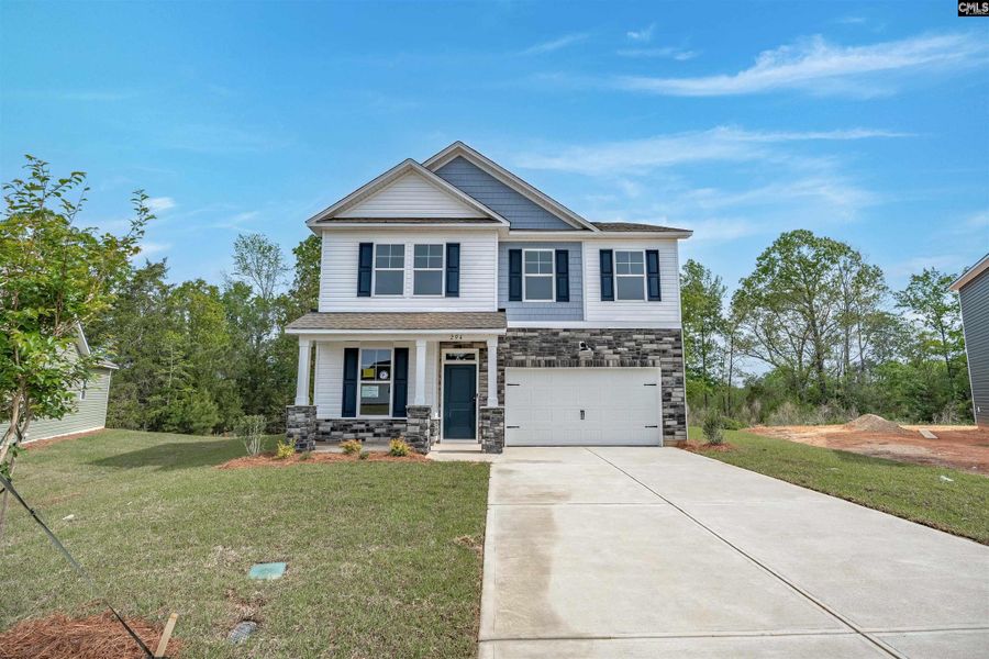Front exterior of a new home in Rolling Hills, Prosperity, SC, highlighting curb appeal (Image 1). Front exterior of a new home in Rolling Hills, Prosperity, SC, highlighting curb appeal (Image 1).