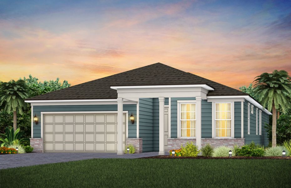 Representative exterior photo of a completed home built from the Concord by Pulte Homes in The Preserve at Bannon Lakes, St. Augustine, FL (Image 18). Representative exterior photo of a completed home built from the Concord by Pulte Homes in The Preserve at Bannon Lakes, St. Augustine, FL (Image 18).