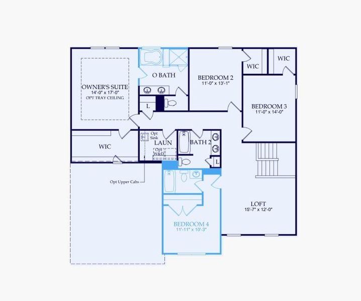 2D floor plan layout of this home in Berkeley Mill, Cumming, GA (Image 5).