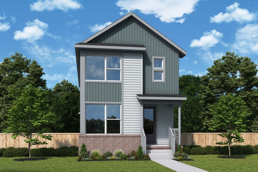 Representative exterior photo of a completed home built from the The Chestfield by David Weekley Homes in NoVi Chatham Park - The Mews Collection, Pittsboro, NC (Image 2). Representative exterior photo of a completed home built from the The Chestfield by David Weekley Homes in NoVi Chatham Park - The Mews Collection, Pittsboro, NC (Image 2).