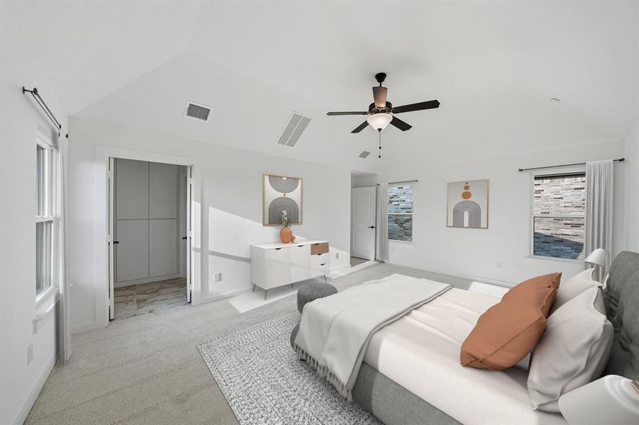 Furnished interior view inside a new home in Light Farms Brenham - 40' Lots, Celina (Image 15).