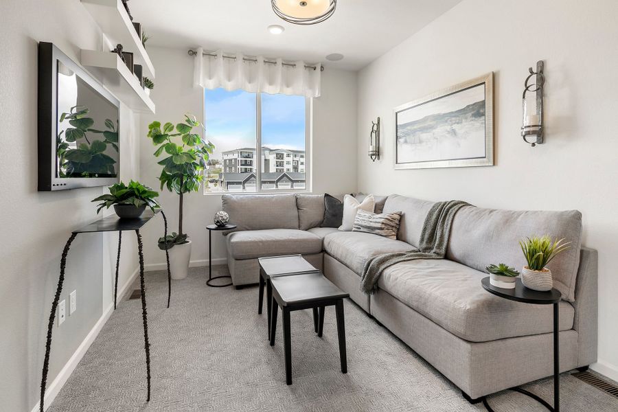 Furnished interior view inside a new home in Sugar Mill Village, Longmont (Image 9). Furnished interior view inside a new home in Sugar Mill Village, Longmont (Image 9).
