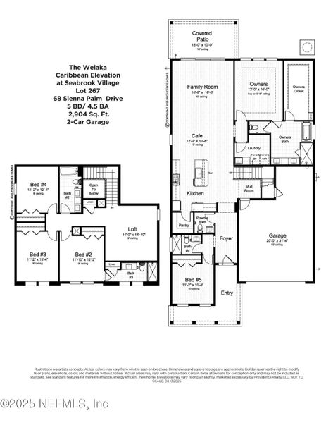 2D floor plan layout of this home in Seabrook Village at Seabrook, Ponte Vedra, FL (Image 5).