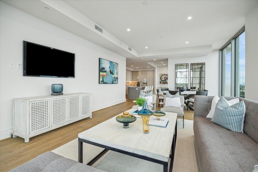 Alternate view of the living area. Photos are of a similar unit with the same floor plan Alternate view of the living area. Photos are of a similar unit with the same floor plan