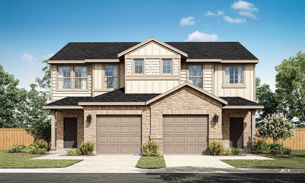 Representative exterior photo of a completed home built from the Shasta II by Pacesetter Homes in Town Park, Princeton, TX (Image 1). Representative exterior photo of a completed home built from the Shasta II by Pacesetter Homes in Town Park, Princeton, TX (Image 1).