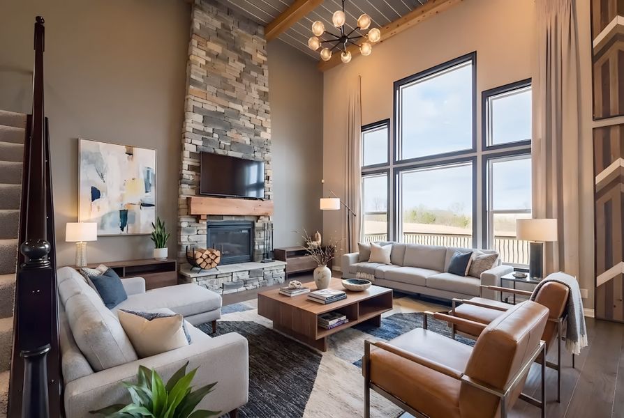 Representative furnished interior of a home built from the Paxton by Fischer Homes in Governor’s Preserve, Canton (Image 47).