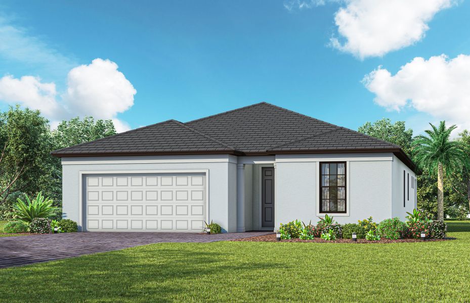 Representative exterior photo of a completed home built from the Prosperity by Del Webb in Del Webb Naples, Ave Maria, FL (Image 17). Representative exterior photo of a completed home built from the Prosperity by Del Webb in Del Webb Naples, Ave Maria, FL (Image 17).