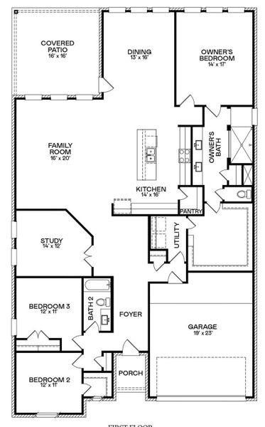 2D floor plan layout of this home in Kresston, Montgomery, TX (Image 2).