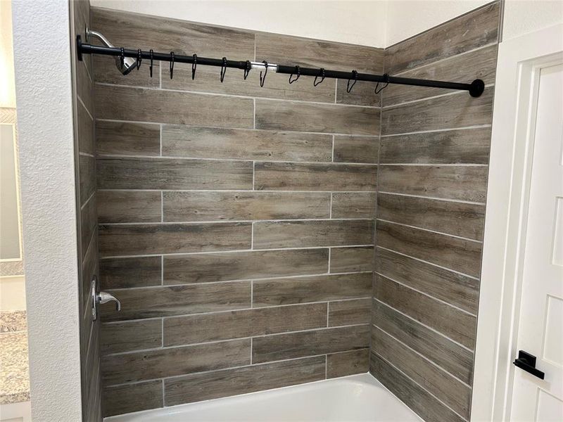 Full bath with shower / washtub combination Full bath with shower / washtub combination