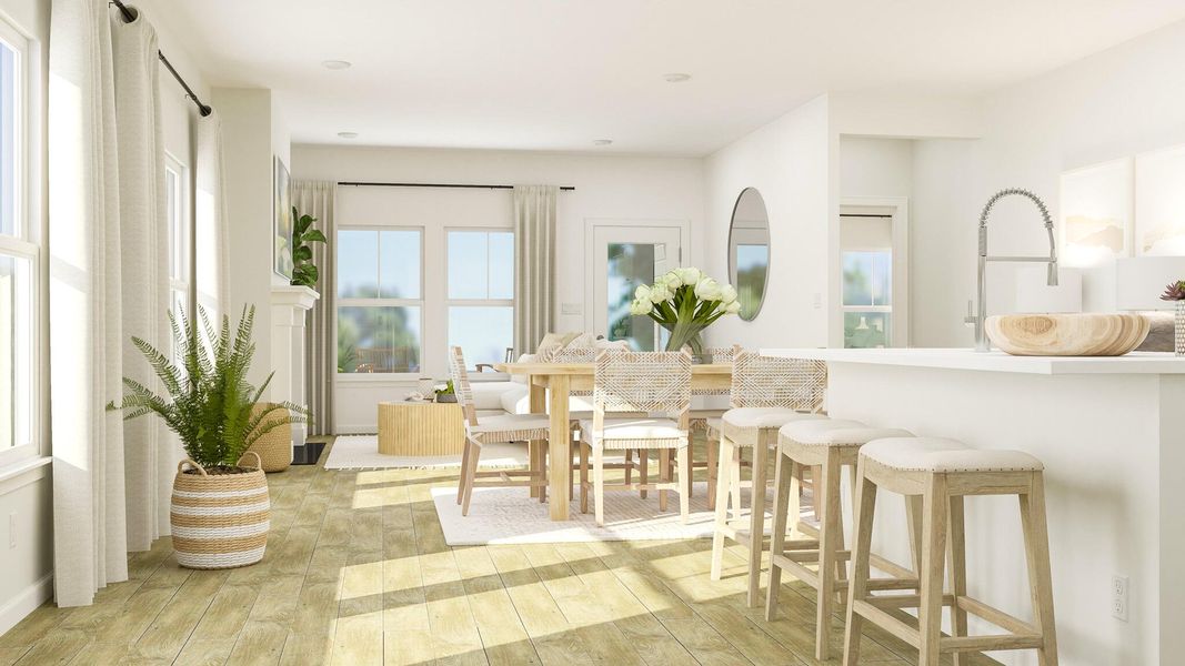 Furnished interior view inside a new home in Horizons at Carnes Crossroads | 55+: Cottage Collection, Summerville (Image 7).