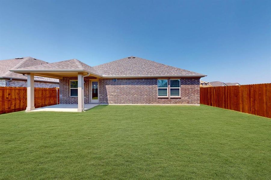 Front exterior of a new home in Sagebrook, Argyle, TX, highlighting curb appeal (Image 17). Front exterior of a new home in Sagebrook, Argyle, TX, highlighting curb appeal (Image 17).