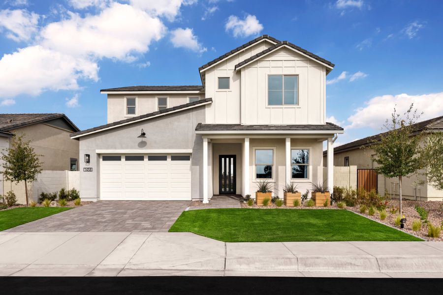 Representative exterior photo of a completed home built from the Willow Plan 40-9 by Tri Pointe Homes in Waterston Central, Gilbert, AZ (Image 21).