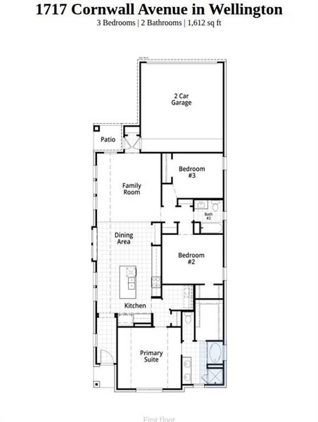 2D floor plan layout of this home in Wellington, Haslet, TX (Image 2).