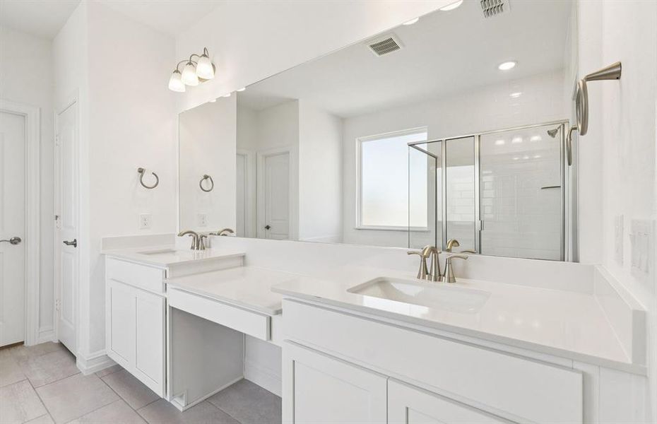 Owner's private bathroom with double vanity Owner's private bathroom with double vanity