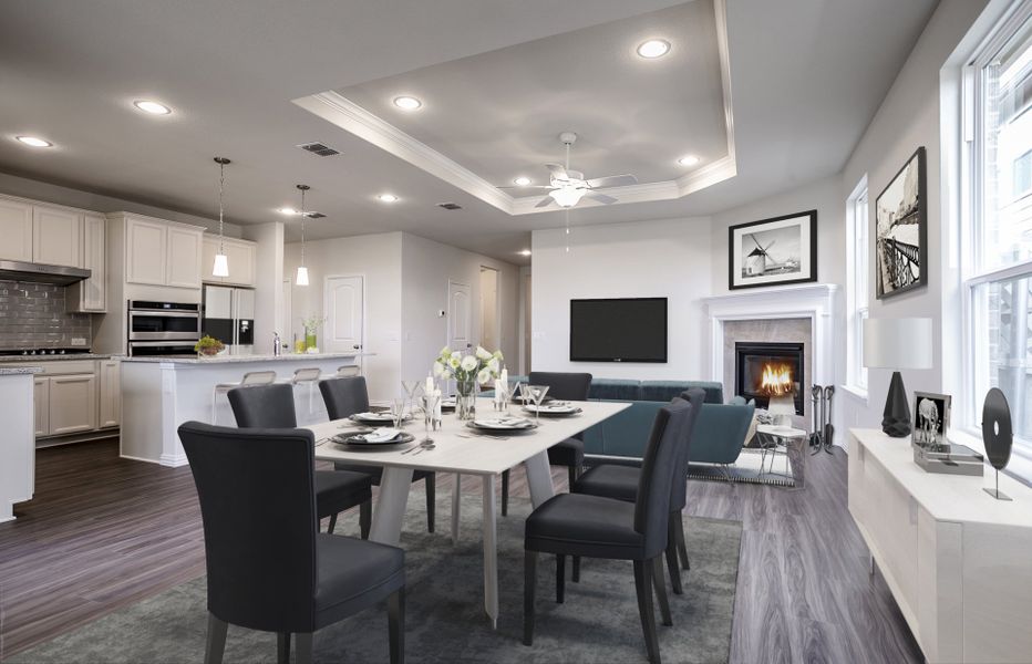 Dining area overlooking gathering room