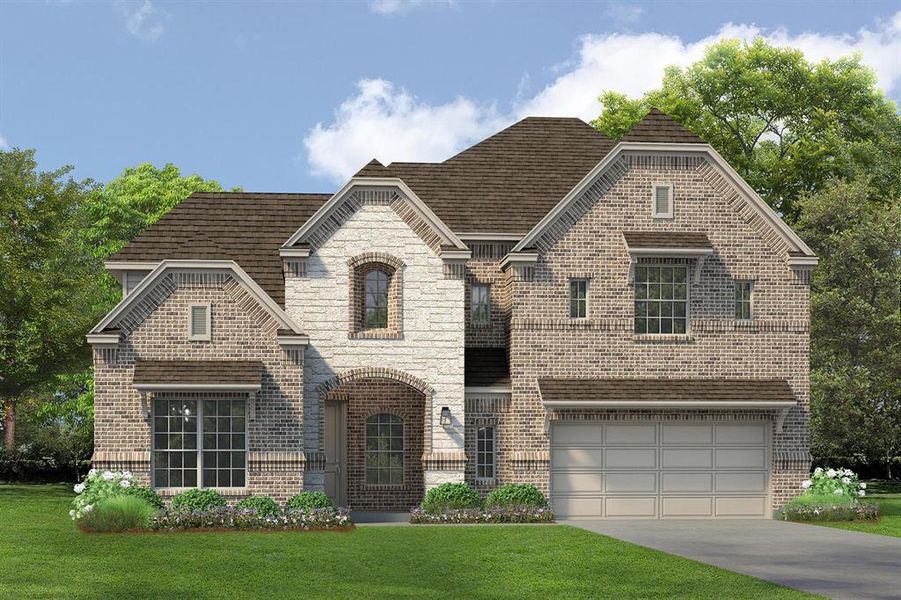 Front exterior of a new home in Westside Preserve, Midlothian, TX, highlighting curb appeal (Image 1). Front exterior of a new home in Westside Preserve, Midlothian, TX, highlighting curb appeal (Image 1).