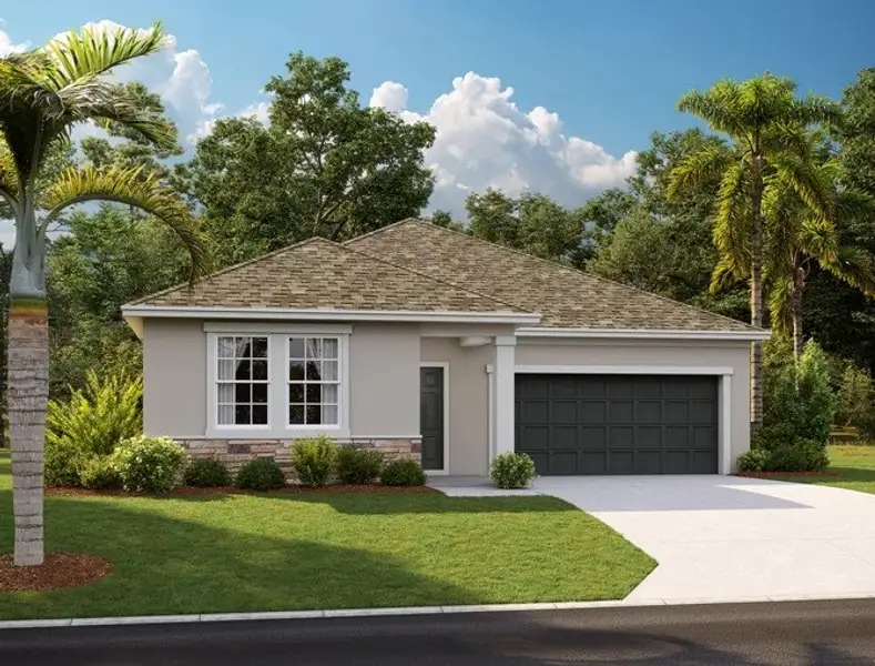 Representative exterior photo of a completed home built from the Douglas by Ashton Woods in Sunbrooke, St. Cloud, FL (Image 2).