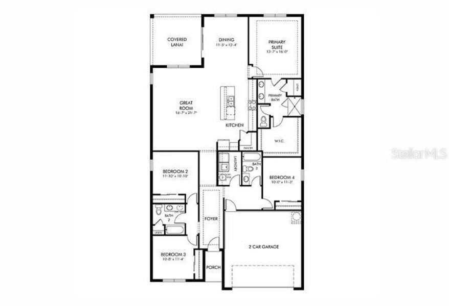 2D floor plan layout of this home in Magnolia Bay - Reserve Series, Nokomis, FL (Image 3).