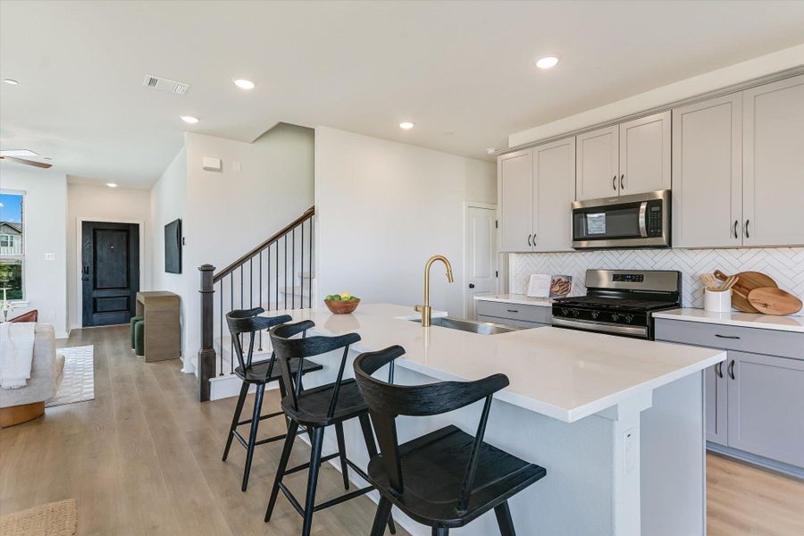 Furnished interior view inside a new home in Sonoma Heights, Round Rock (Image 9). Furnished interior view inside a new home in Sonoma Heights, Round Rock (Image 9).