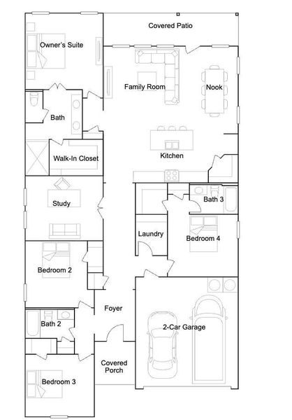 2D floor plan layout of this home in Southern Pointe, College Station, TX (Image 2). 2D floor plan layout of this home in Southern Pointe, College Station, TX (Image 2).