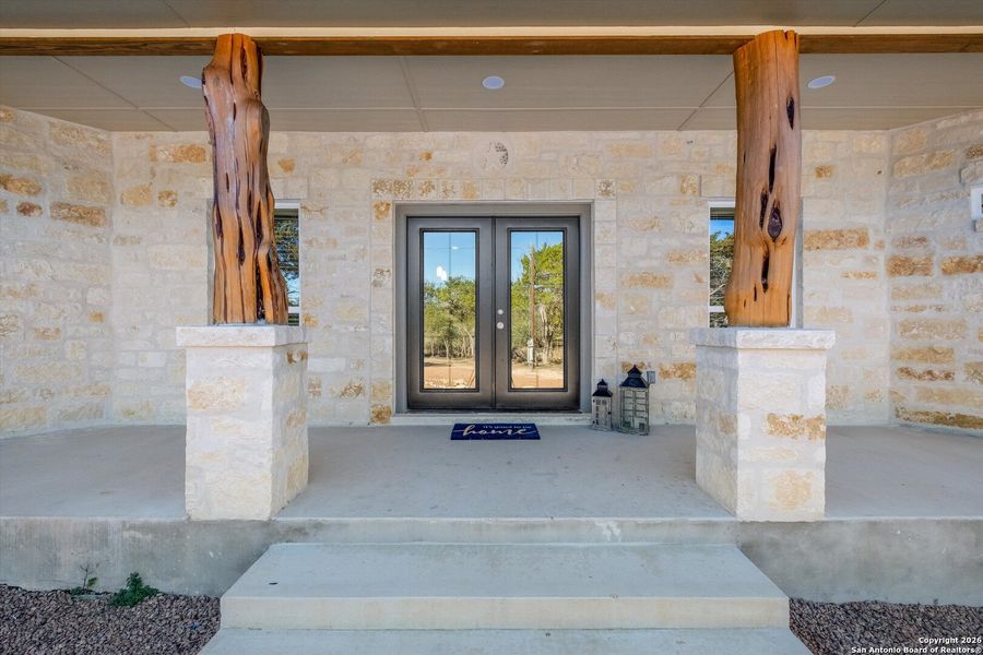Exterior details and patio area of a home in , Bandera (Image 21).