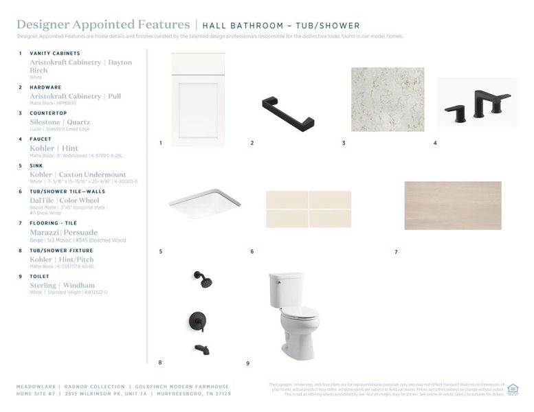Sample of building materials used in homes in Meadowlark - Radnor Collection, Murfreesboro (Image 11).