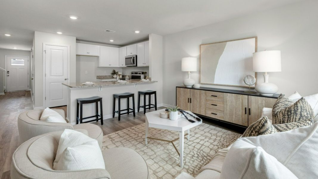 Representative furnished interior of a home built from the PEARSON TOWNHOME by D.R. Horton in Grayson Park Townhomes, Leland (Image 12).