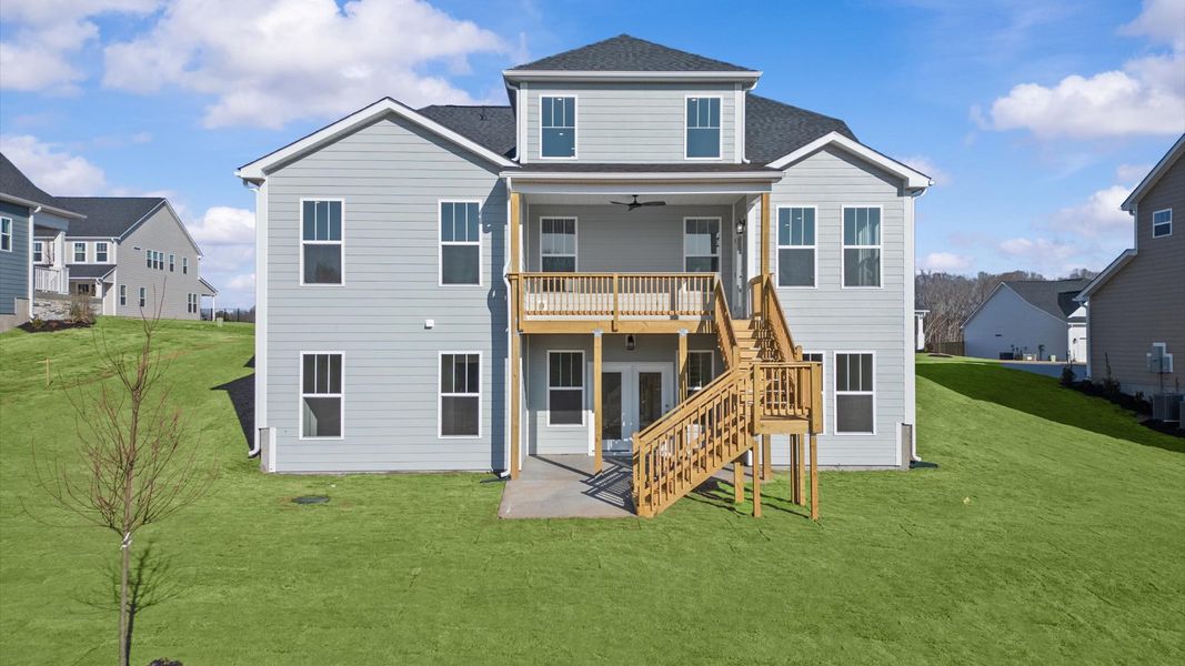 First-class design featuring a rear covered porch and tasteful architectural details