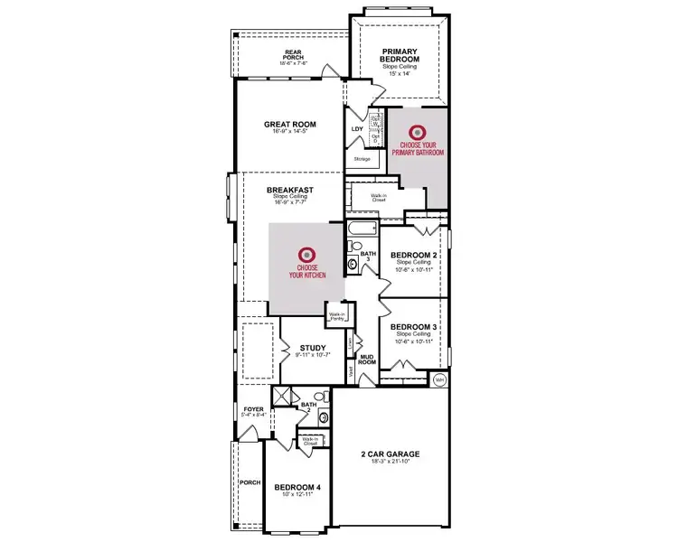 2D floor plan layout for the Abilene by Beazer Homes in Bridgeland: Premier Collection, Cypress, TX (Image 3).