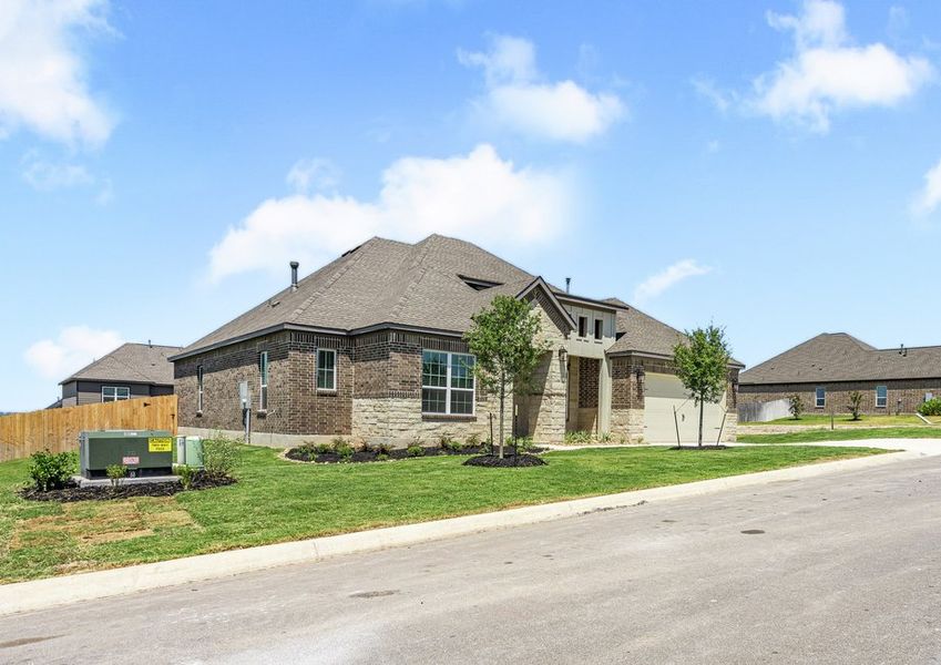 The Oxford has a brick and stone exterior.