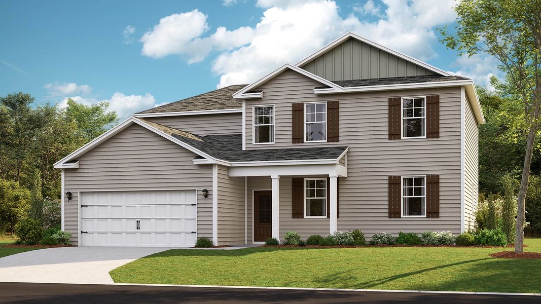 Representative exterior photo of a completed home built from the Fairview by D.R. Horton in Keebler Meadows, Johnson City, TN (Image 2).