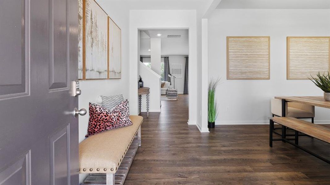 Furnished interior view inside a new home in Oaks at Cedar Grove, Fairburn (Image 14).