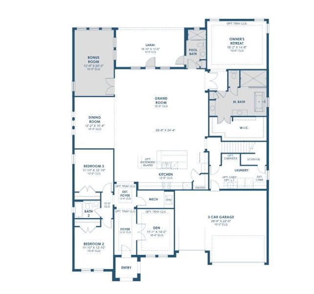 2D floor plan layout of this home in Oakfield, Parrish, FL (Image 6).