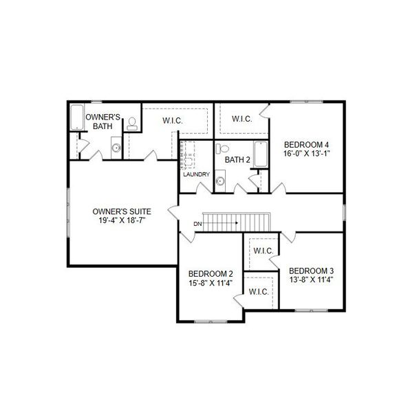 2D floor plan layout for the Ethan by Keystone Custom Homes in Windermere Farms, Waxhaw, NC (Image 6).