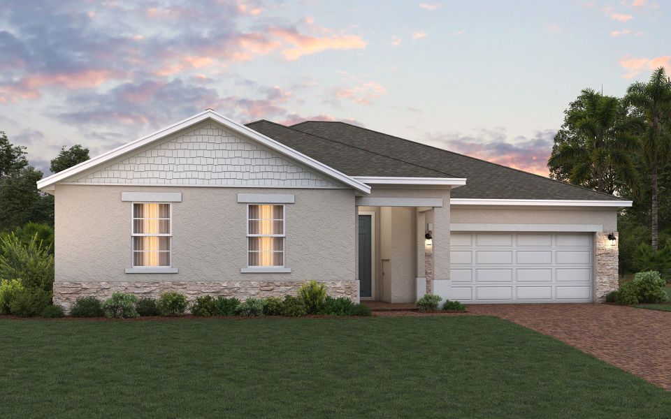 Bradlee elevation 2 shown with optional stone