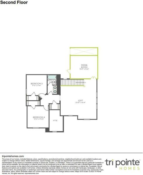 2D floor plan layout of this home in Woodson’s Reserve, Spring, TX (Image 3).