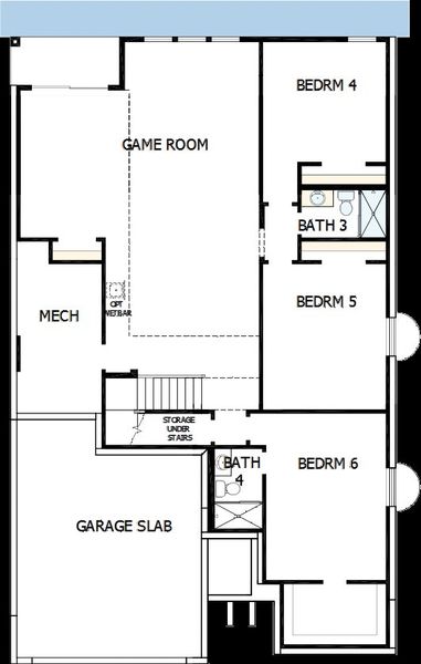 2D floor plan layout of this home in Cloverleaf - Pinnacle Collection, Monument, CO (Image 7).