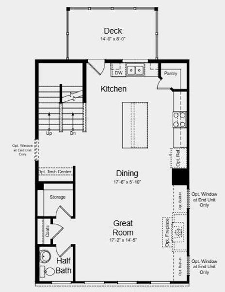 2D floor plan layout of this home in Rosewood Farm, Lawrenceville, GA (Image 6).