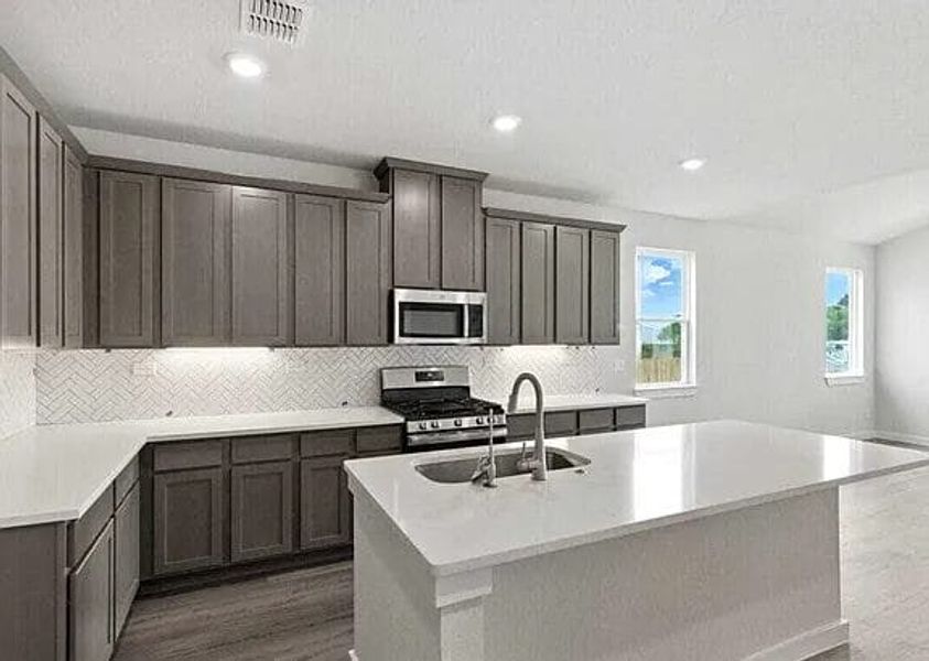 Furnished interior view inside a new home in August Fields, New Braunfels (Image 5). Furnished interior view inside a new home in August Fields, New Braunfels (Image 5).