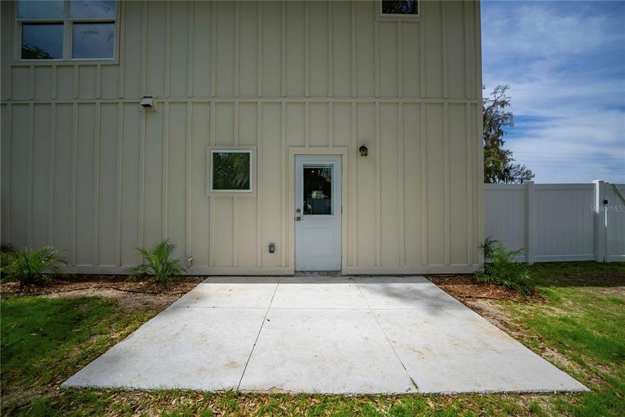 Exterior details and patio area of a home in , Williston (Image 4). Exterior details and patio area of a home in , Williston (Image 4).