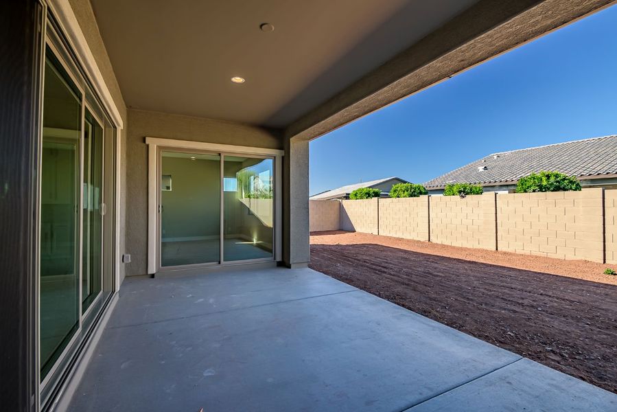 Exterior details and patio area of a home in Elegance at Eastmark, Mesa (Image 29).
