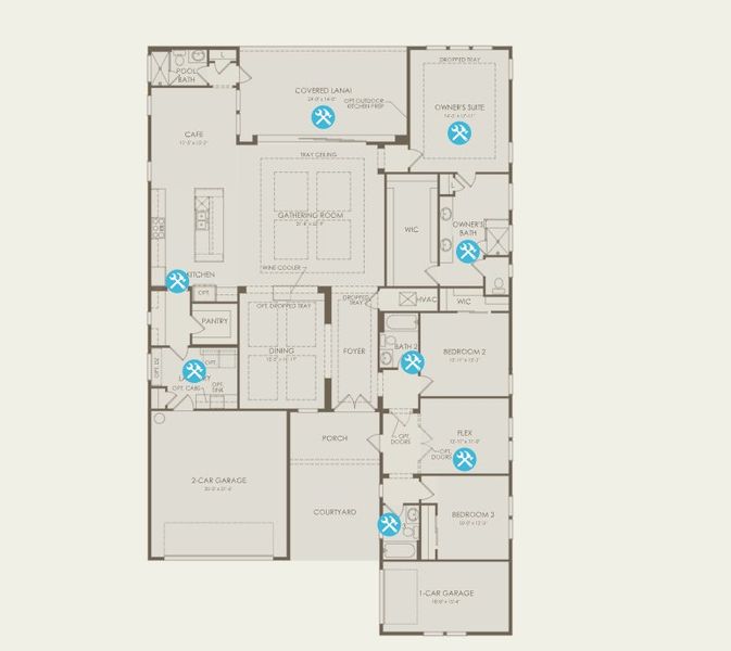 2D floor plan layout for the Madeira by Del Webb in Del Webb Saint Johns, St. Johns, FL (Image 3). 2D floor plan layout for the Madeira by Del Webb in Del Webb Saint Johns, St. Johns, FL (Image 3).