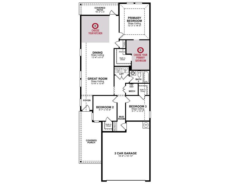 2D floor plan layout for the Daisy by Beazer Homes in Churchill, Anna, TX (Image 3).